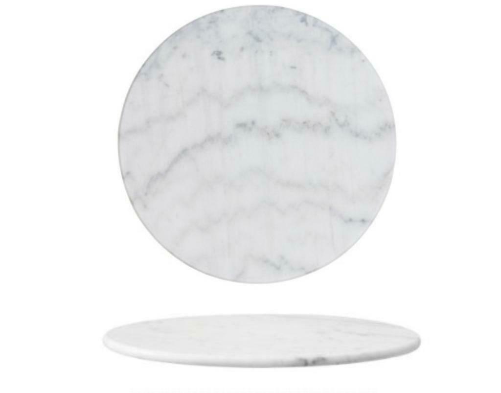 Tafelblad wit marmer rond 60 cm met bevestigingsplaat tafel, Overige materialen, 50 tot 100 cm, Rond, Nieuw