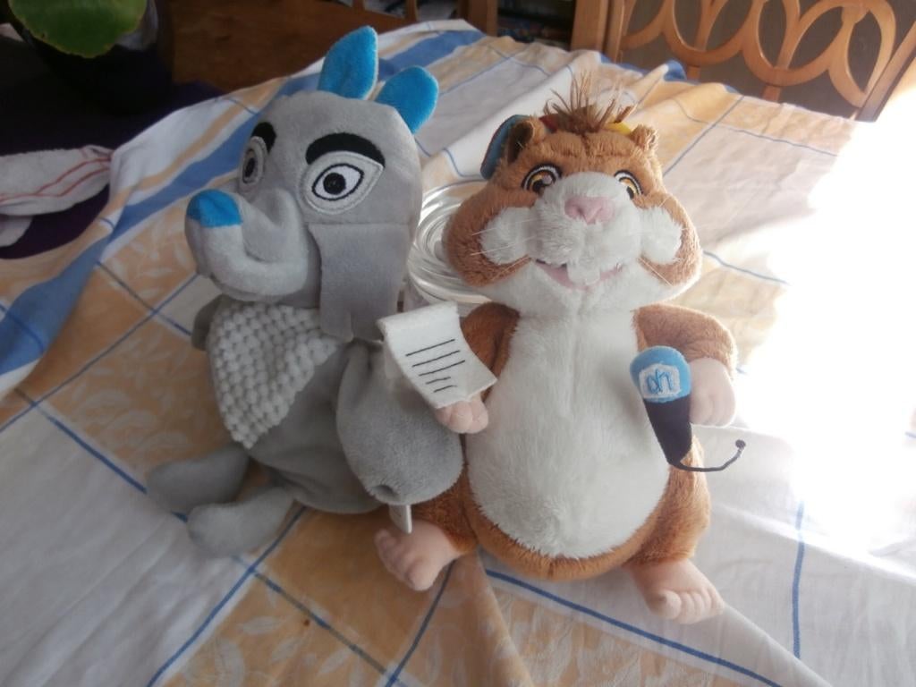 knuffel Fabeltjeskrant meneer De Uil en hamster AH Albert He, Ophalen of Verzenden, Zo goed als nieuw, Overige typen