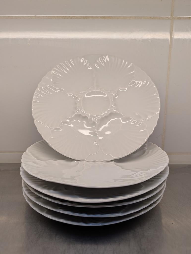 Vintage Oesterborden Bareuther Waldsassen Bavaria (6), Huis en Inrichting, Keuken | Servies, Gebruikt, Ophalen of Verzenden, Bord(en)