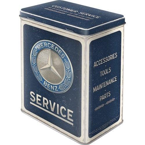 Mercedes Benz service logo reclame voorraadblik koektrommel, Ophalen of Verzenden, Nieuw, Auto's
