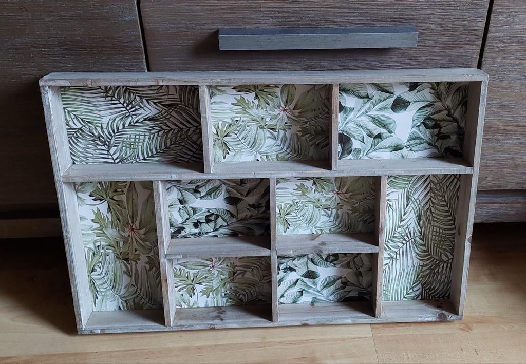 Wanddecoratie, vakkenkast, soort 'letterbak', Huis en Inrichting, Ophalen, Zo goed als nieuw