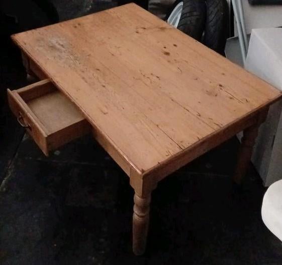 Grenen Salontafel met lade, Antiek en Kunst, Ophalen