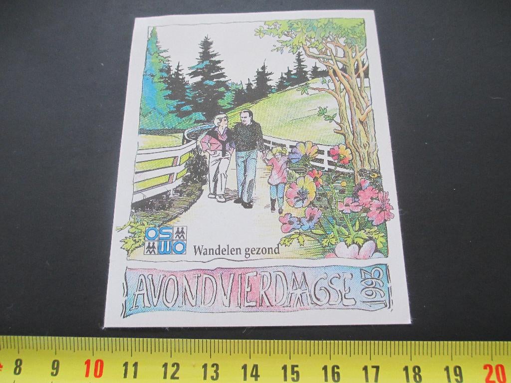 sticker OSWO Wandelen gezond Avondvierdaagse 1993, Verzamelen, Ophalen, Zo goed als nieuw