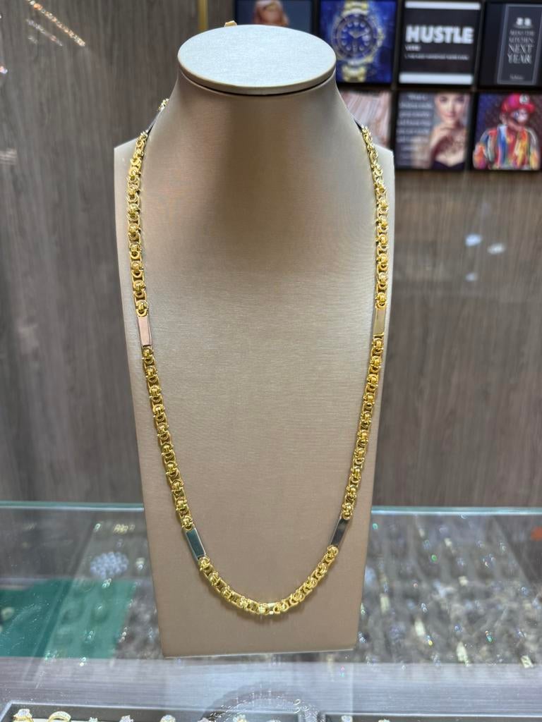 18KT Goud - 49.7 Gram - Ketting - PLATTE KONING