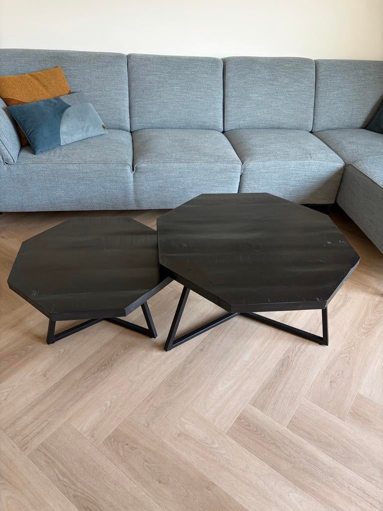 Kick Collection salontafelset Hexagon zwart, Gebruikt, 50 tot 100 cm, 50 tot 100 cm, Overige vormen
