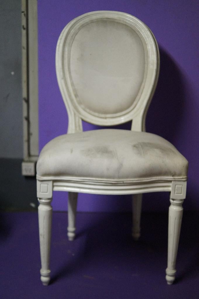 franse stoel, medaillon stoel, Huis en Inrichting, Ophalen, Gebruikt, Wit, Eén