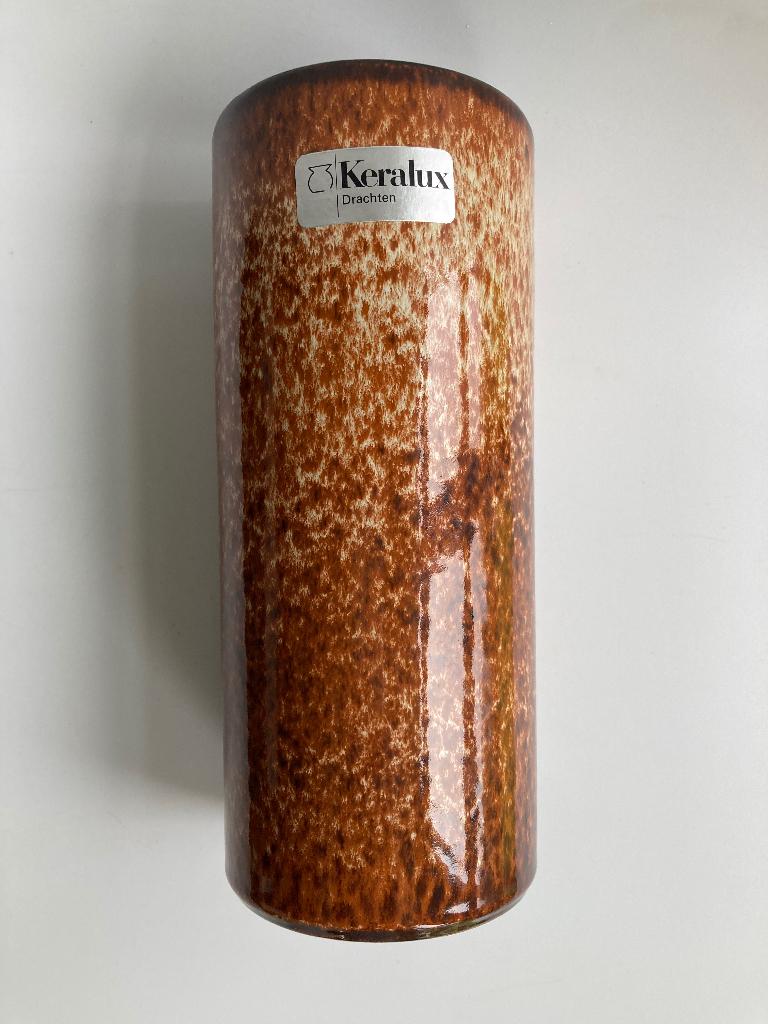 2 Keralux vazen oker bruin beige keramiek vaas, Overige materialen, N, Overige kleuren, N