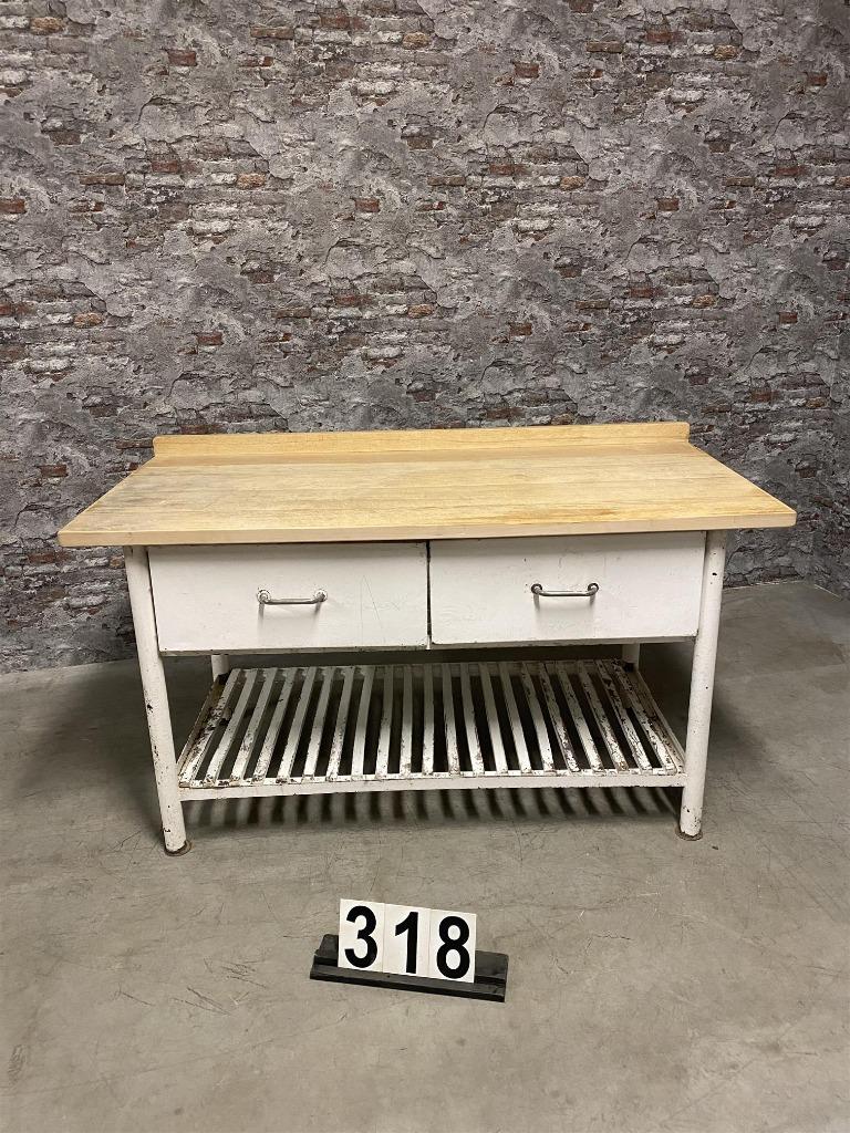 Industriële retro vintage werkbank/ sidetable nr318, Info@antiekgroothandel.com, Gebruikt, Ophalen of Verzenden, 7602RG
