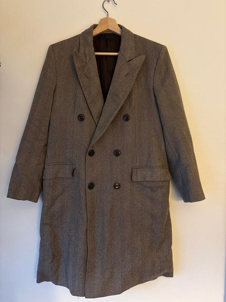 Vintage wollen jas - Maat L, Kleding | Dames, Jassen | Winter, Ophalen of Verzenden, Gedragen, Bruin