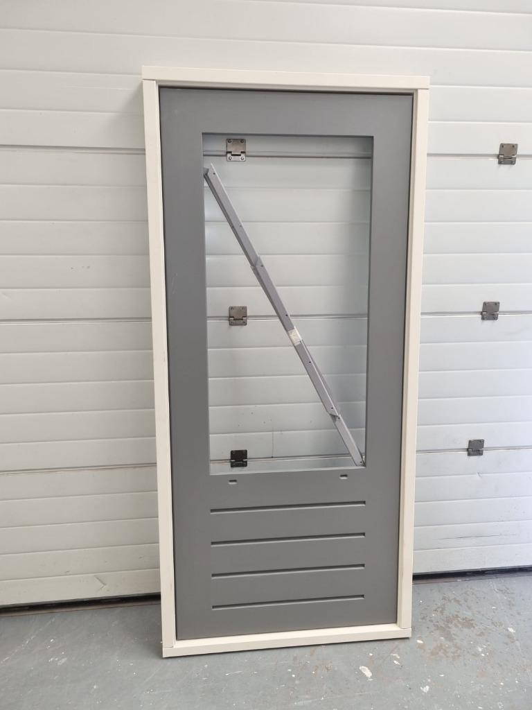 Merbau achter of balkon schuurdeur met kozijn HARDHOUT, 80 tot 100 cm, Nieuw, Ophalen of Verzenden, Buitendeur