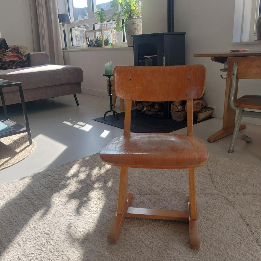 Vintage Casala Houten Stoel, Gebruikt, Bruin, Vintage, Ophalen of Verzenden