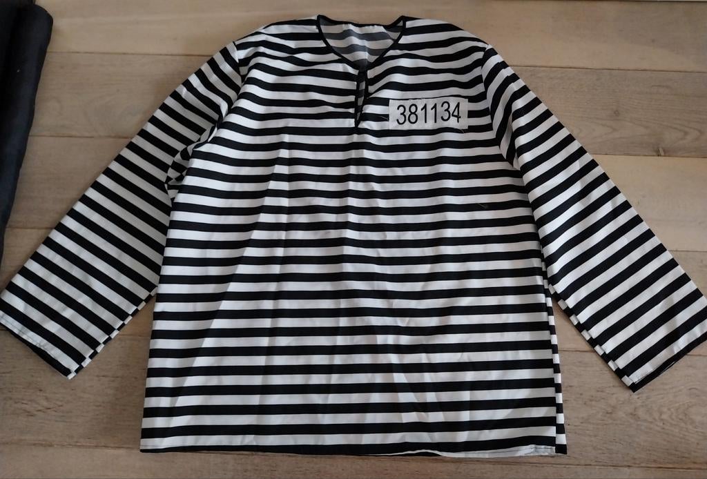 Carnavalskleding - Gestreepte boevenshirt bovenkleding mt XL, Carnaval, Maat 56/58 (XL), Ophalen of Verzenden, Zo goed als nieuw