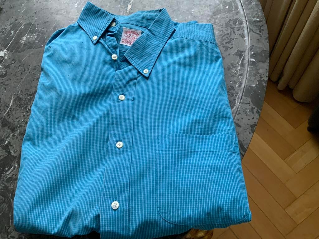 Vintage Brook Brothers Overhemd - Jaren '70, Ophalen of Verzenden, Gedragen, Blauw, Overige halswijdtes