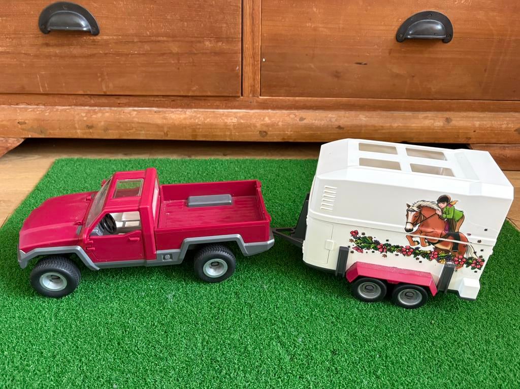 Schleich pick up met trailer, Verzamelen, Speelgoed, Zo goed als nieuw, Ophalen of Verzenden