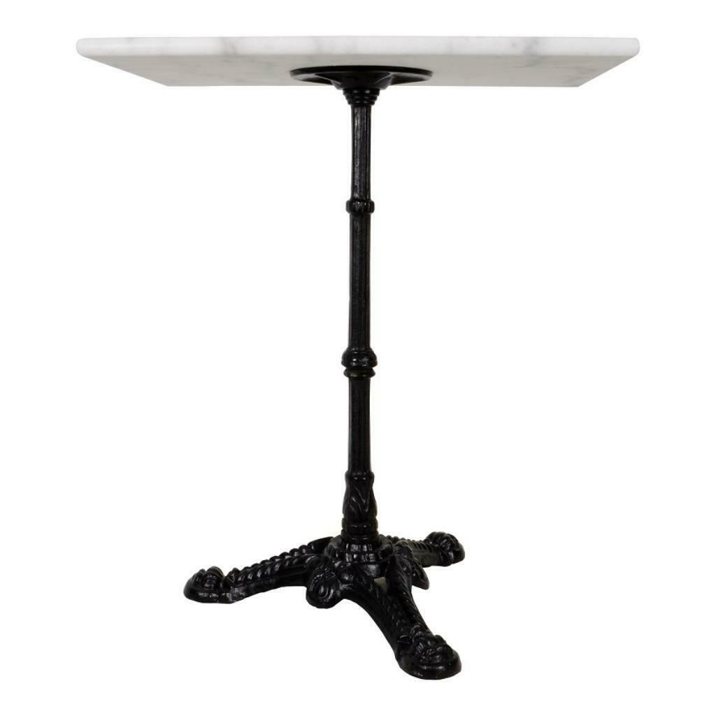 Bistro tafel marmer rechthoek 60x40 cm gietijzer onderstel, Overige materialen, 50 tot 100 cm, Nieuw, Rechthoekig
