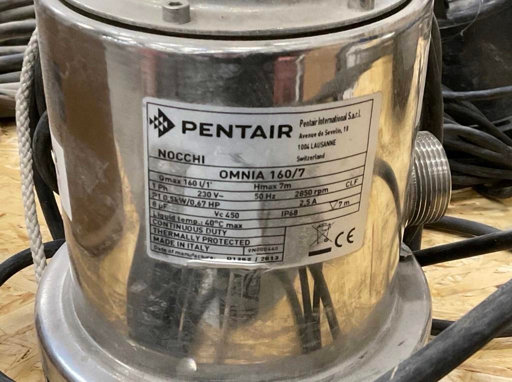 Pentair Nocchi Omnia 160/7 Dompelpomp RVS vuilwater pomp, Ophalen of Verzenden, Gebruikt, Elektrisch, Dompelpomp
