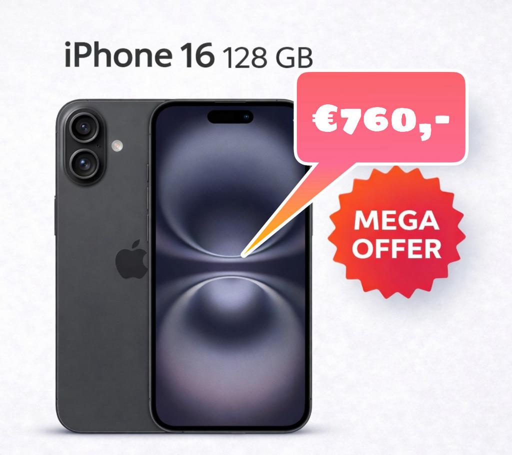 iPhone 16/128GB, Rijswijktelecom@gmail.con, 128 GB, 2282BN, Zwart