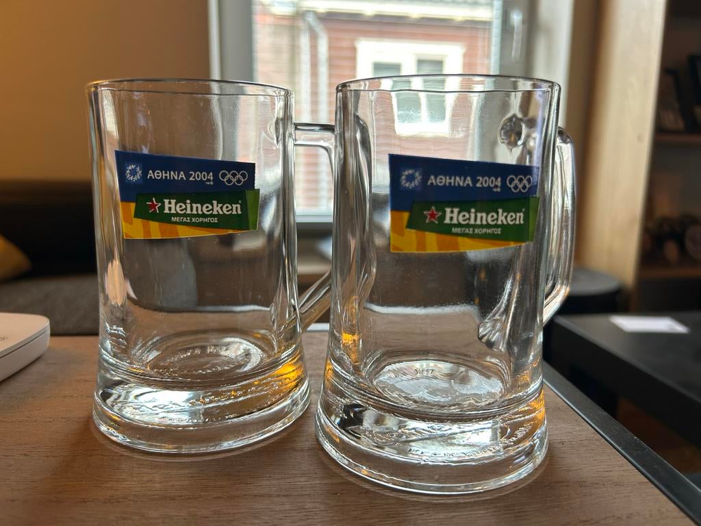 Heineken Bierpullen - Olympische Spelen Athene 2004, Verzamelen, Ophalen of Verzenden, Zo goed als nieuw, Bierglas