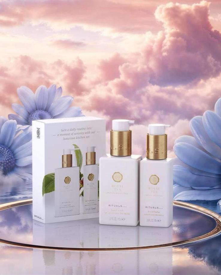 Rituals Royal tea mini kitchenset hand wash & balm 🤍 Nieuw!, Ophalen of Verzenden, Nieuw, Bad & Douche