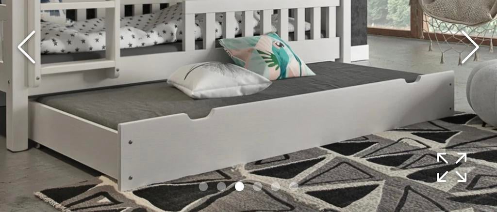 Uitschuifbare bed voor kinderbed of stapelbed nieuw, Ophalen, 85 tot 100 cm, Nieuw, Lattenbodem