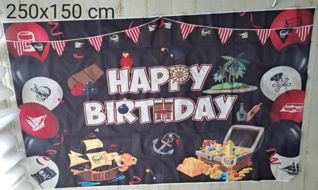 Piraten Verjaardag Achtergrond Decoratie, Ophalen of Verzenden, Nieuw, Wanddecoratie