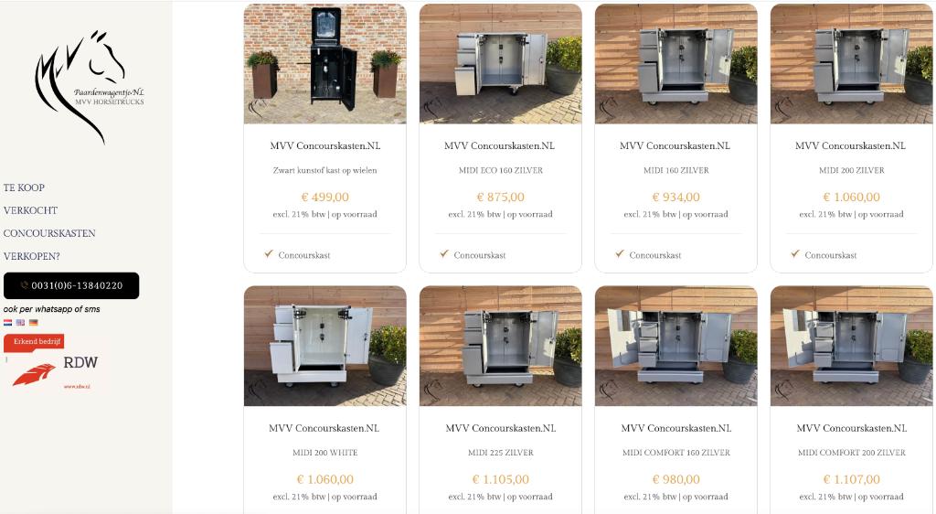 NIEUWE ZADELKASTEN / CONCOURSKASTEN / DIVERSE MODELLEN, Dieren en Toebehoren, Ophalen of Verzenden, Nieuw, Aluminium, Overige typen