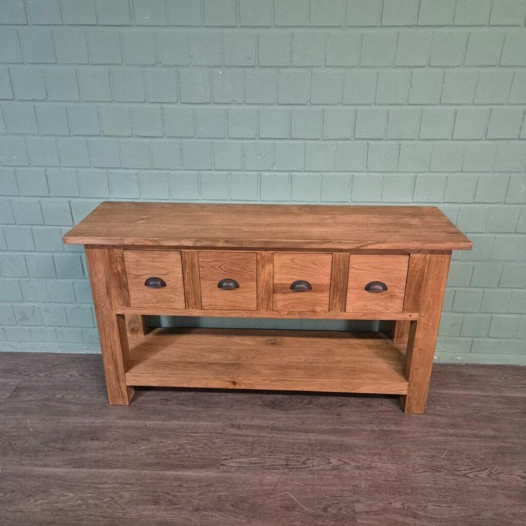Sidetable Teak 1,40 m Art. Nr.: 27697, Ophalen, 100 tot 150 cm, Nieuw, Overige materialen