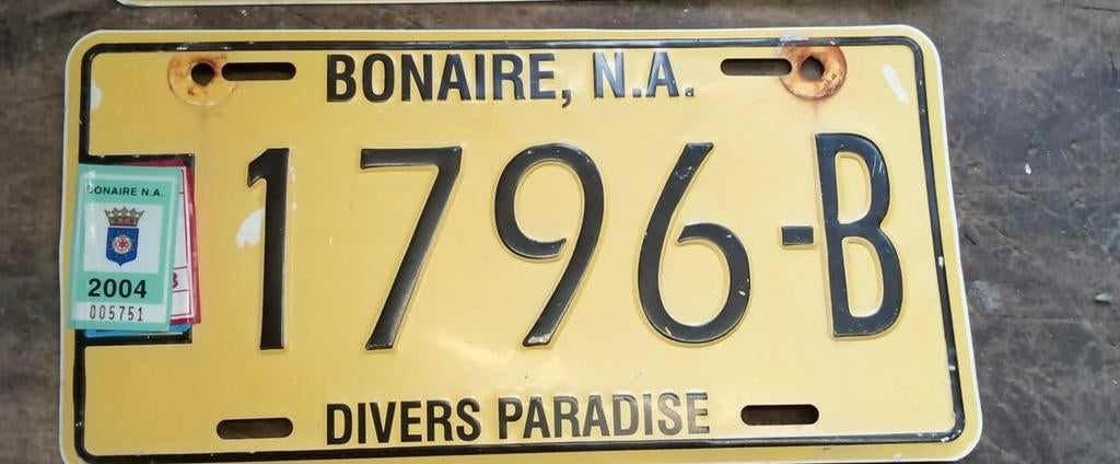Originele Bonaire kentekenplaat 2004 –Divers Paradise – N.A., Ophalen of Verzenden, Zo goed als nieuw, Auto's