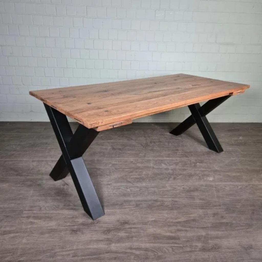 24614 Eettafel Tafel Eiken 2,00 m x 0,90 m, Ophalen, 50 tot 100 cm, Vijf personen of meer, Eikenhout