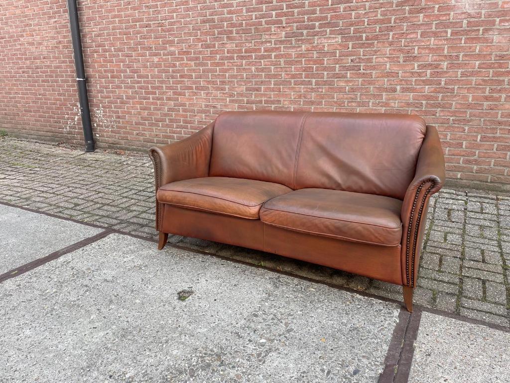 Klassieke 2.5 zits sofa rundleder, Huis en Inrichting, Ophalen, Gebruikt, Klassiek, 150 tot 200 cm