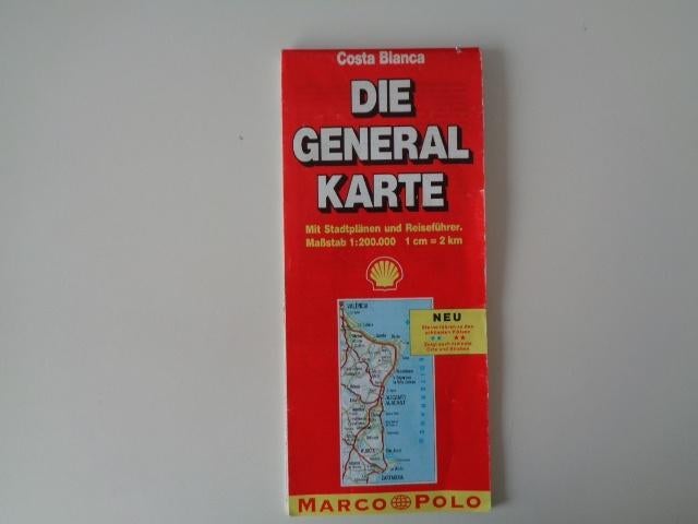 5424-5-3 : landkaart / wegenkaart Costa Blanca, Gelezen, Ophalen of Verzenden, Landkaart, 1800 tot 2000