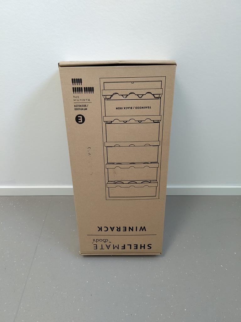 Nieuw in doos d Bodhi muur Wijnrek shelfmate, 5 tot 15 flessen, Nieuw, Ophalen of Verzenden, Minder dan 50 cm