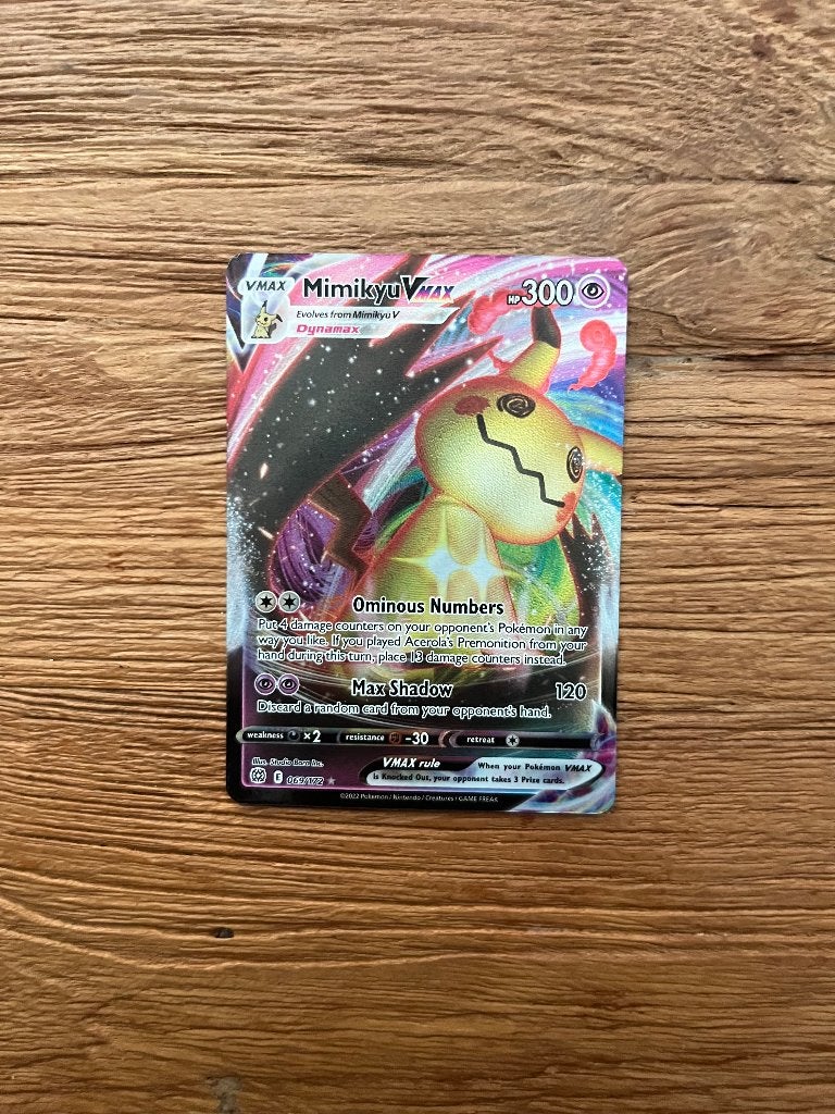 Mimikyu VMAX #69 Pokemon Brilliant Stars, Ophalen of Verzenden, Zo goed als nieuw, Losse kaart
