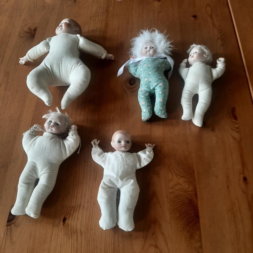 Babypopjes, deels porselein, Verzamelen, Poppen, Ophalen of Verzenden, Zo goed als nieuw, Babypop