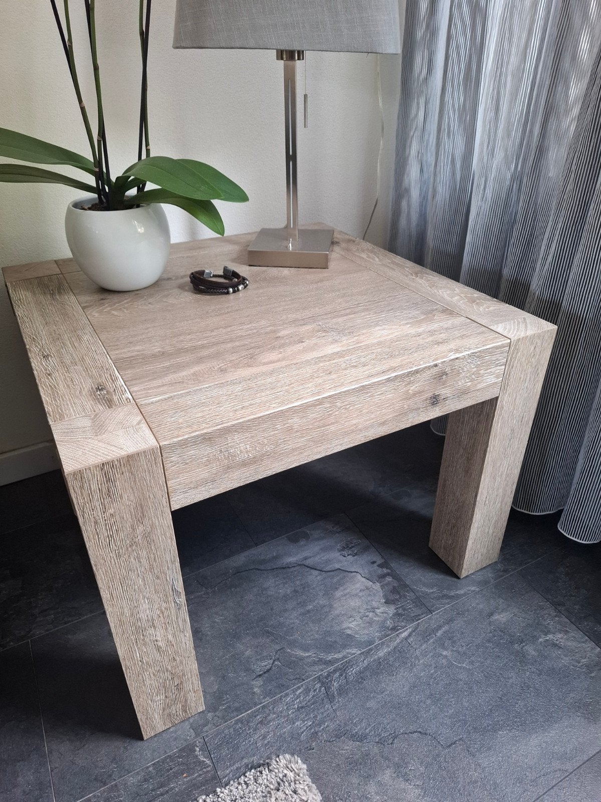Bijzettafel Lamilux z.g.a.n. 67x67x48 cm 35,-, 45 tot 60 cm, Vierkant, Zo goed als nieuw, Hout