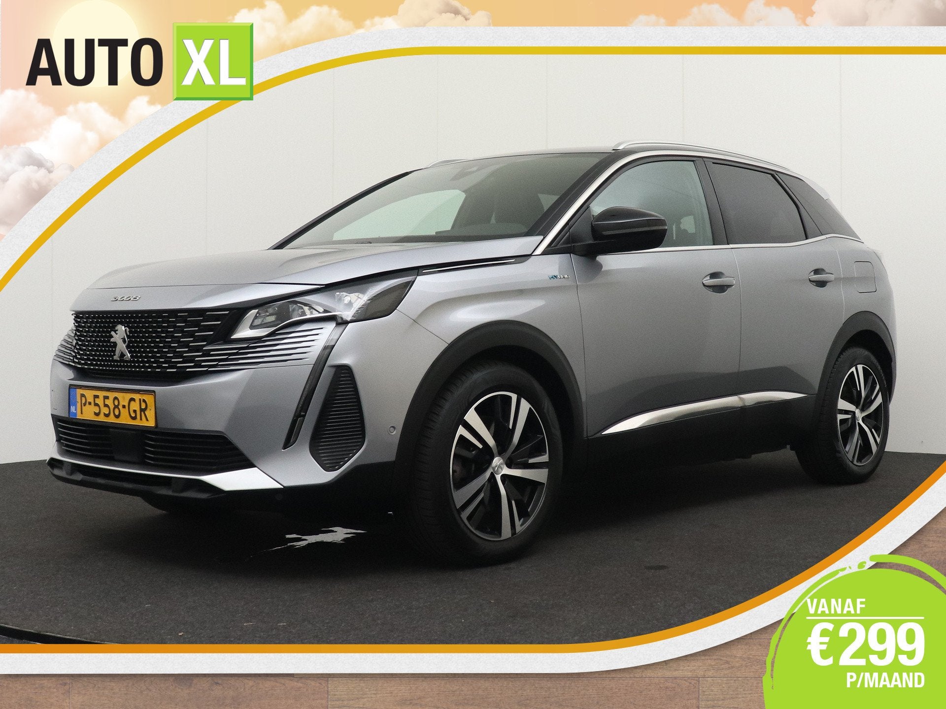 Peugeot 3008 1.6 HYbrid 225 GT Carplay Adapt. Cruise Memory, Dealer onderhouden, Leder en Stof, Bedrijf, Hybride Elektrisch/Benzine