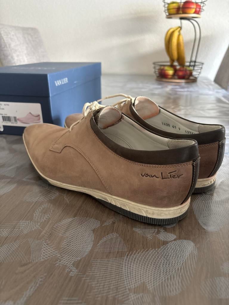 Van Lier Taupe Schoenen Maat 43 - Stijlvol en Comfortabel, Overige kleuren, Ophalen of Verzenden, Zo goed als nieuw, Veterschoenen