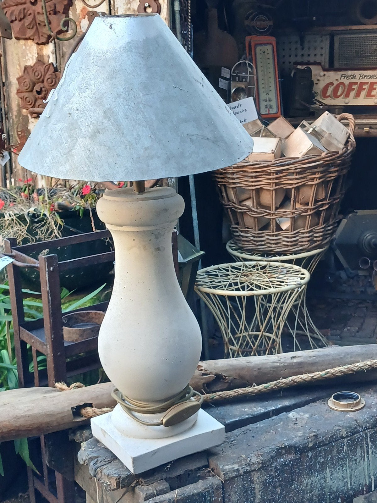 Rustieke zinken lampenkappen, schemerlamp, lampvoet, Ophalen