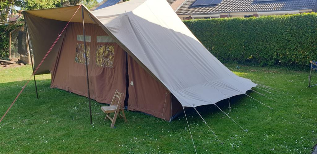 Klassieke 6 persoon DeWaard tent en 2 scheidingen, Caravans en Kamperen, Ophalen, Gebruikt, Tot en met 4