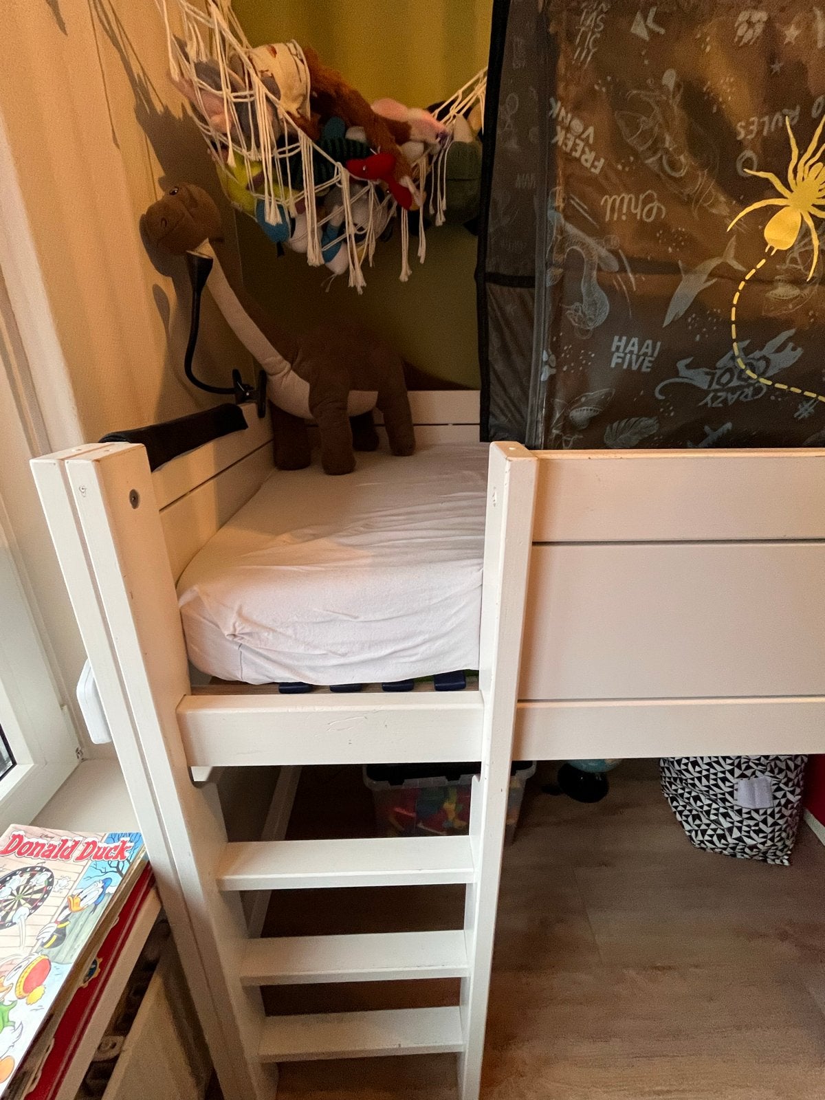 Leuke halfhoogslaper met matras, Lifetime, Ophalen, 85 tot 100 cm, Gebruikt, Hoogslaper of Stapelbed