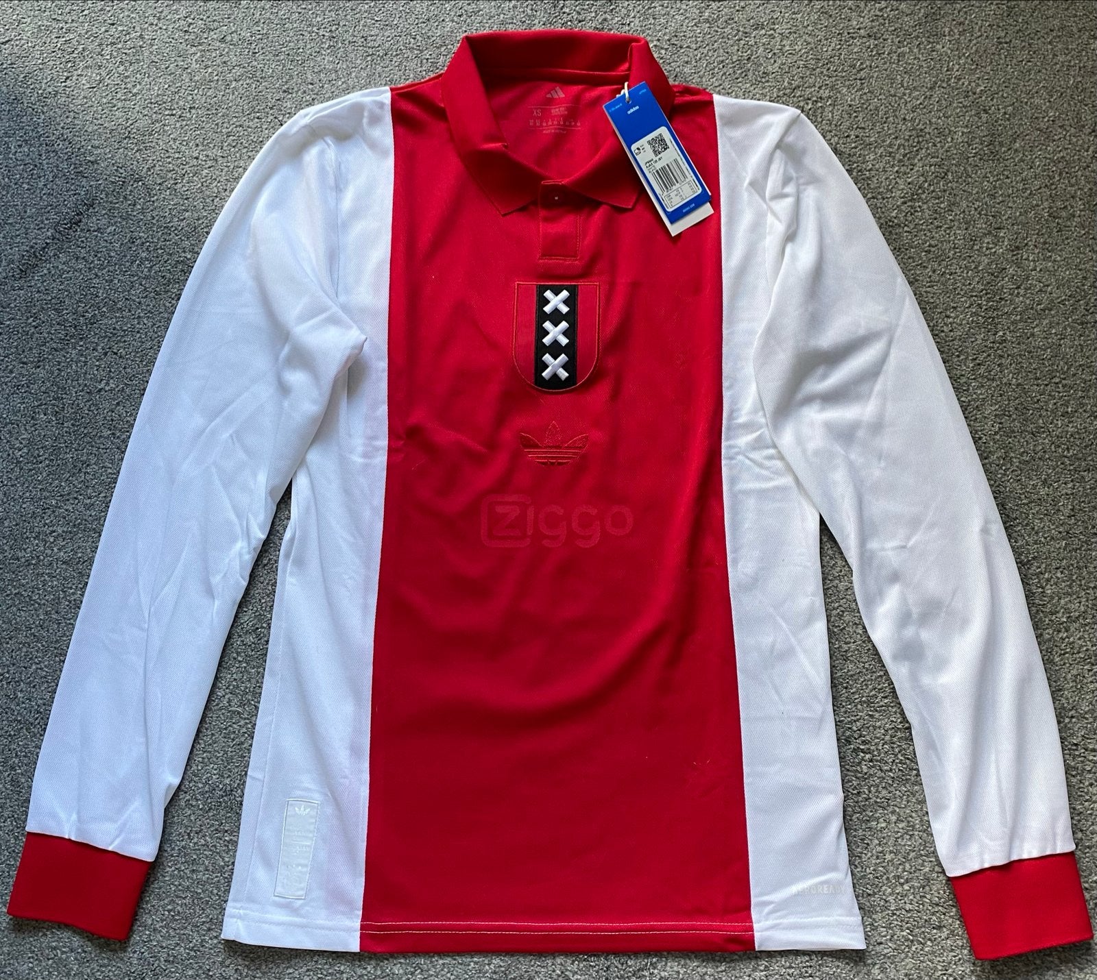 Ajax 125 Jaar Jubileum Shirt Lange Mouwen Maat XS JF6340, Shirt, Verzenden, Maat XS of kleiner, Nieuw