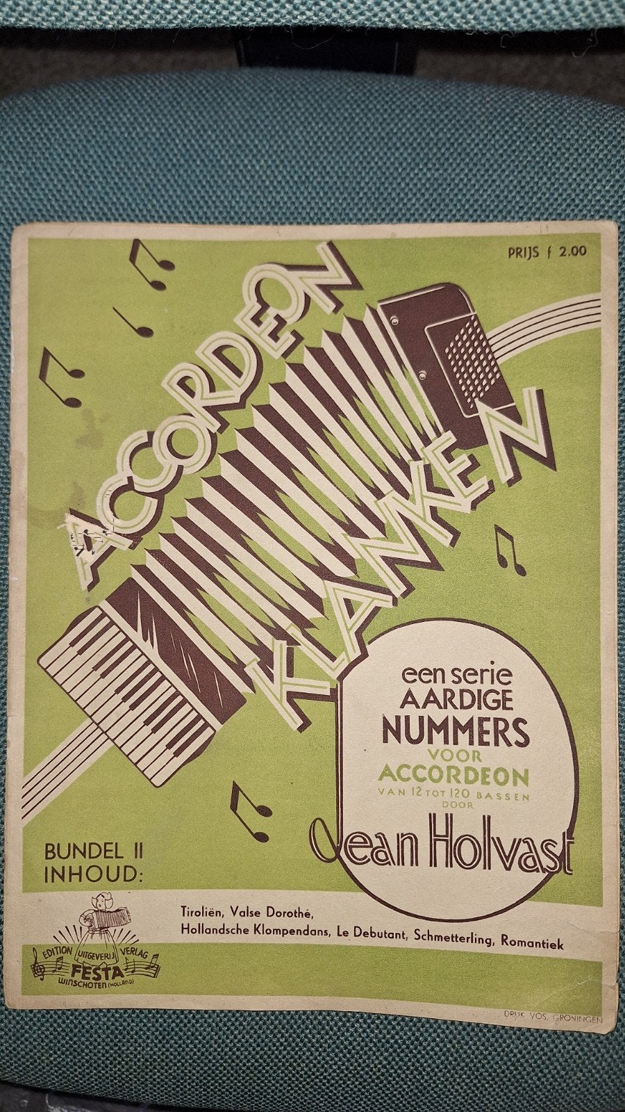 Accordeon Klanken Bundel II - Jean Holvast, Gebruikt, Overige genres, Ophalen of Verzenden, Artiest of Componist