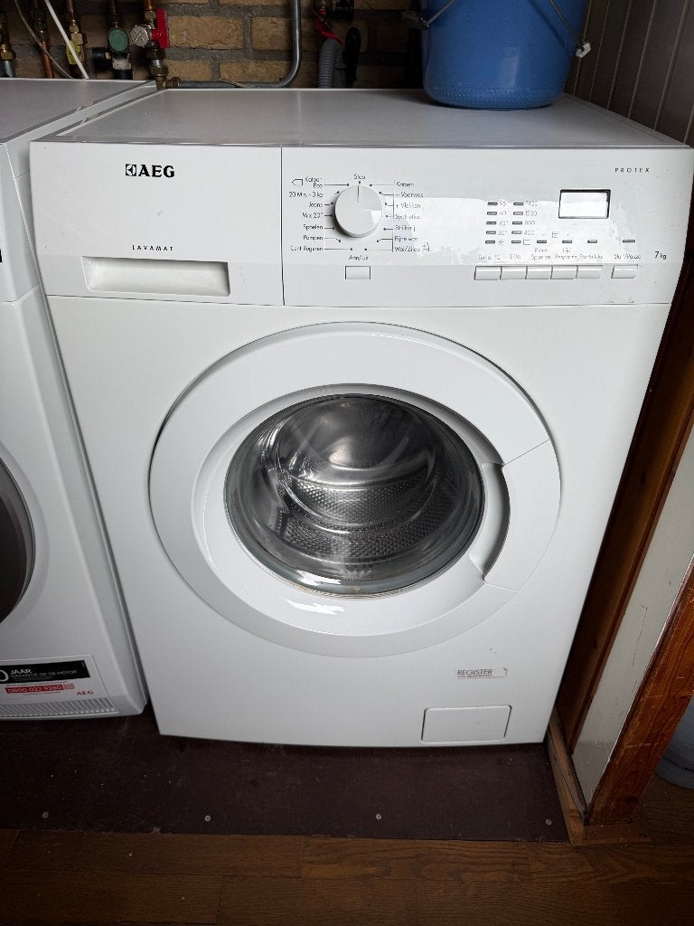 wasmachine AEG, Ophalen, Gebruikt, Voorlader, 85 tot 90 cm