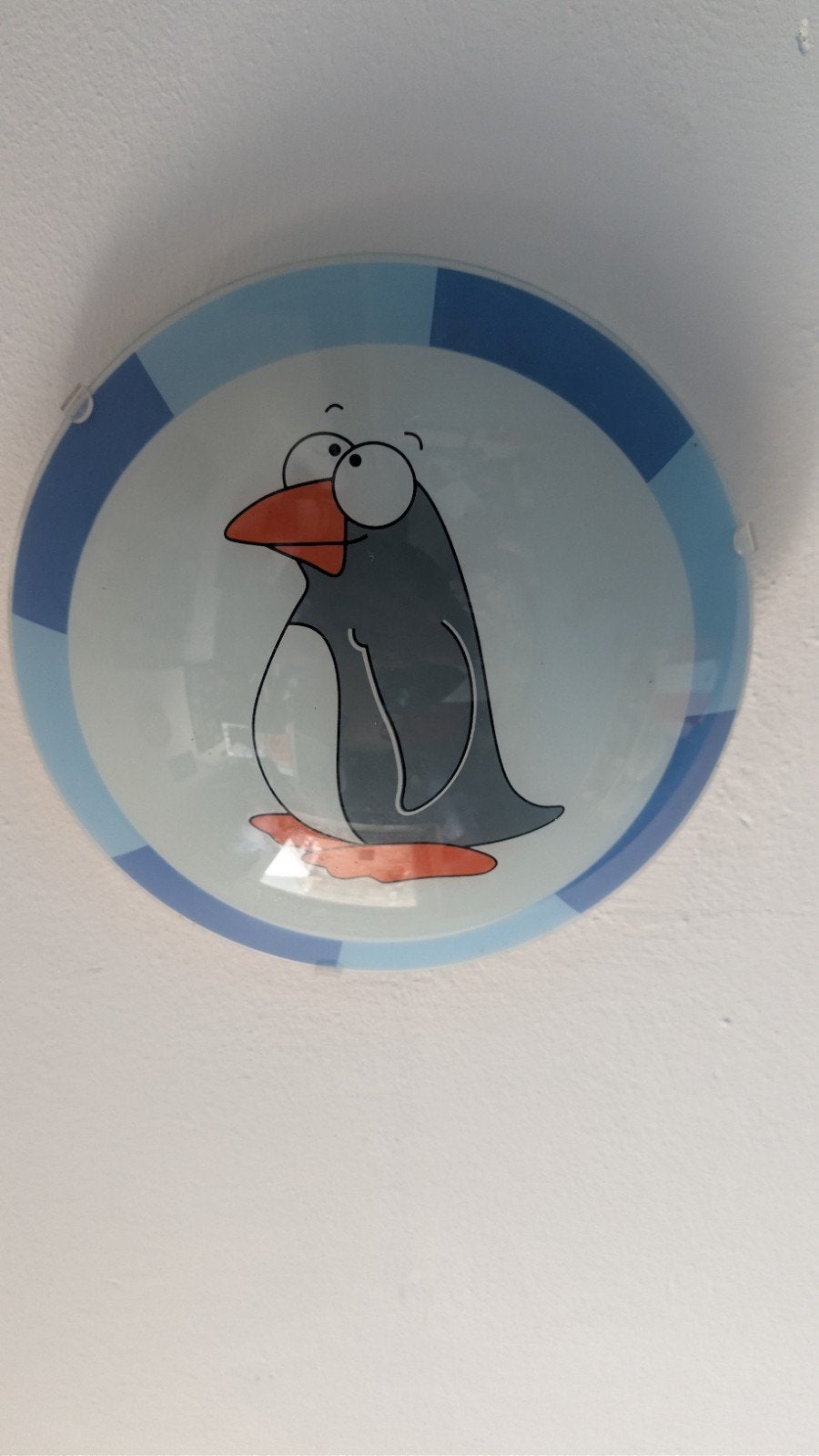 Leuke plafondlamp kinderkamer met pinguïn, Ophalen of Verzenden, Gebruikt, Kinderlijk, Speels