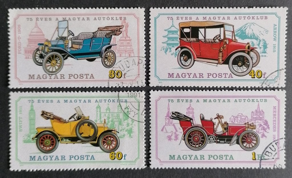 MAGYAR POST (Hongarije) - Hongaarse automobielclub 1975, Verzenden, Gestempeld