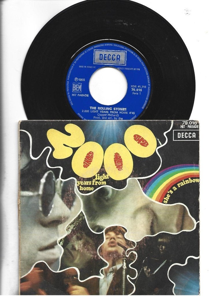 THE ROLLING STONES SINGLE 7" 2000 LIGHT YEARS FROM HOME, Gebruikt, 7 inch, Ophalen of Verzenden, Beschermende buitenhoes
