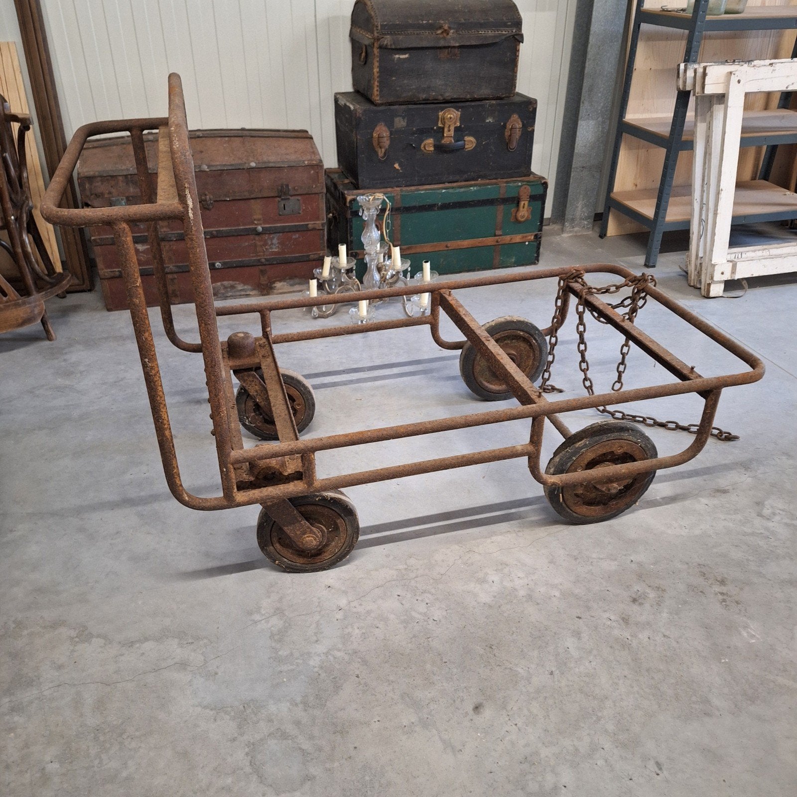 Antieke Industriële Transportkar - Decoratief, Ophalen