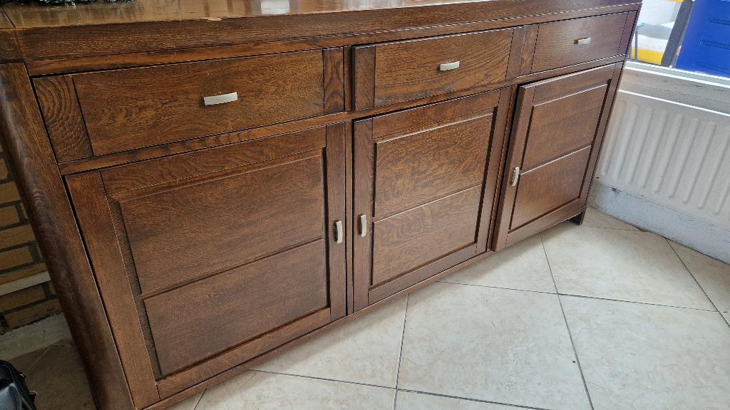 Mooi dressoir - eikenhout - landelijk/ klassiek, Ophalen, Gebruikt, Met deur(en), Landelijk, klassiek, eiken