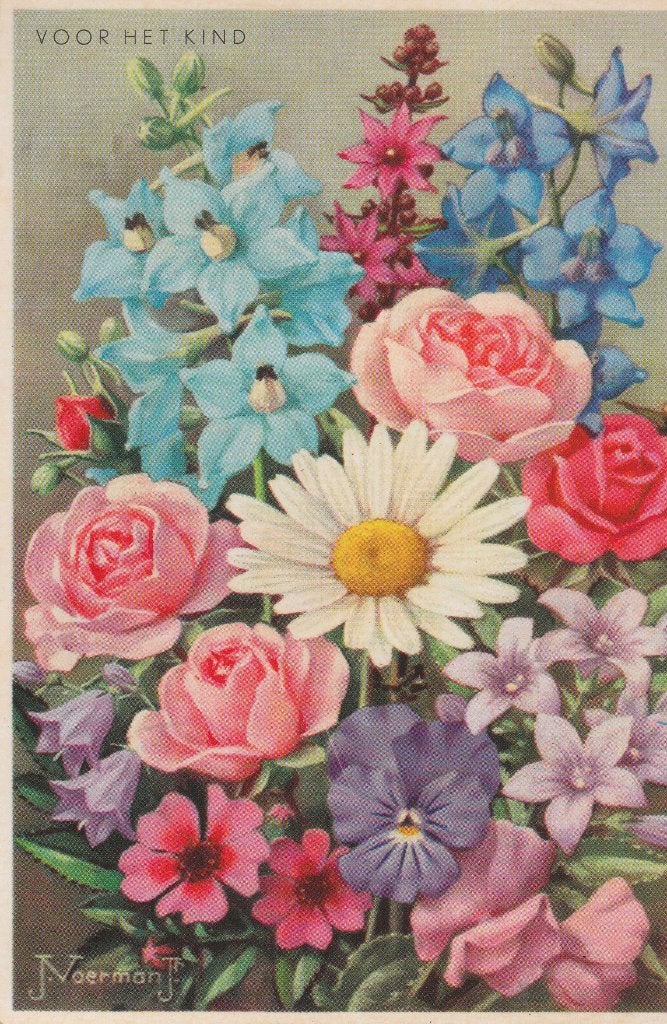 G275 ansichtkaart voor het kind 1962 bloemen voerman jr, Ophalen of Verzenden, 1960 tot 1980, Gelopen, Kinderen