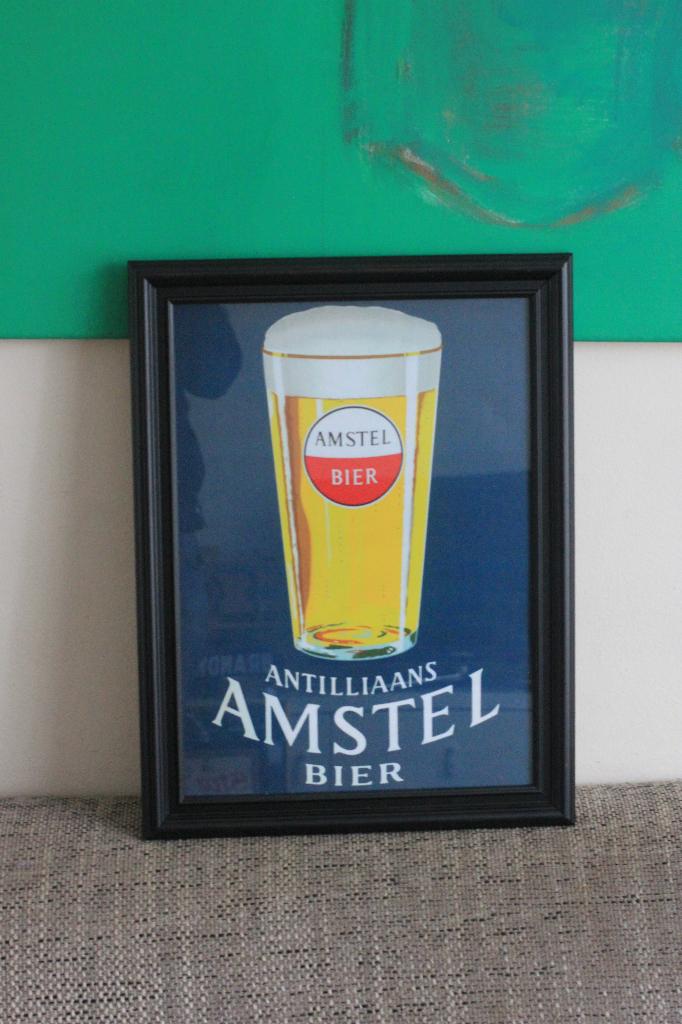 AMSTEL BIER ANTILLEN PROFESSIONEEL INGELIJST, Ophalen of Verzenden, Amstel
